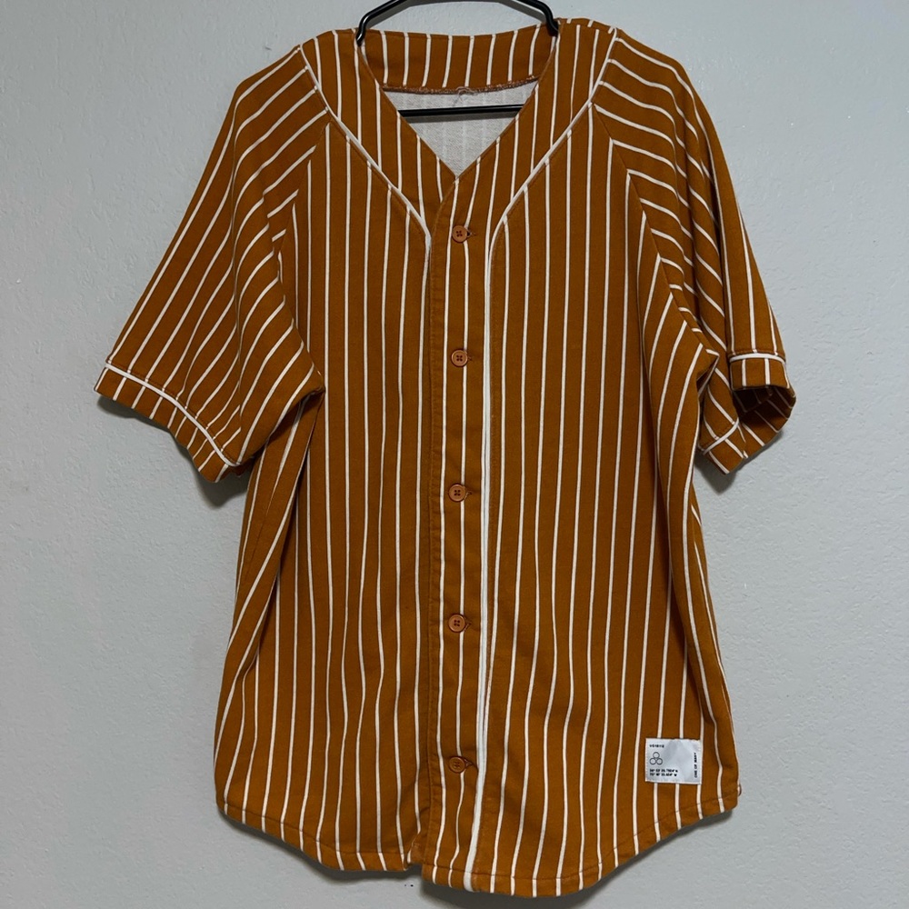 Orange & White button down Heavy T-Shirt